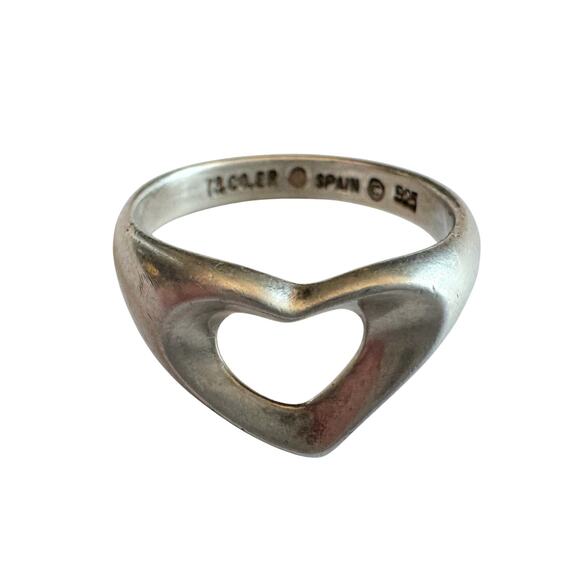 Tiffany & Co. Elsa Peretti Open Heart Ring - Size 5 - Sterling Silver - Picture 2 of 8